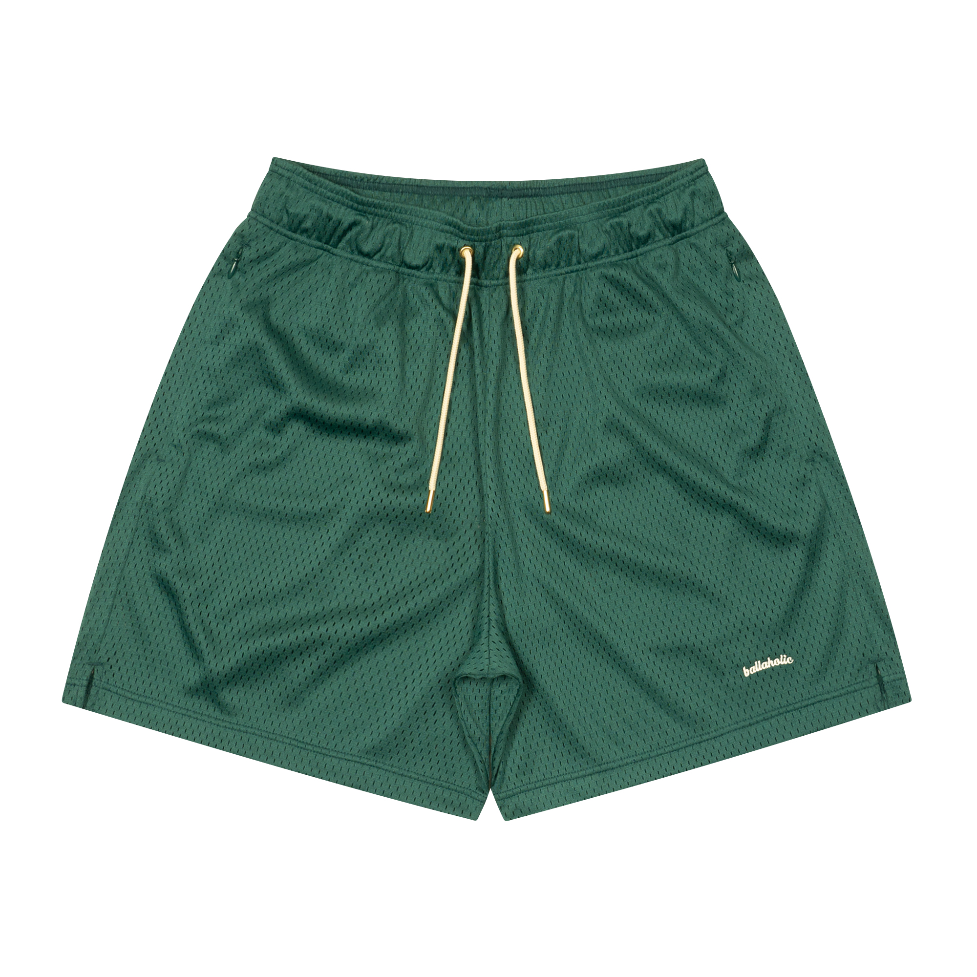 商品写真：Logo Mesh Zip Shorts (dark green)