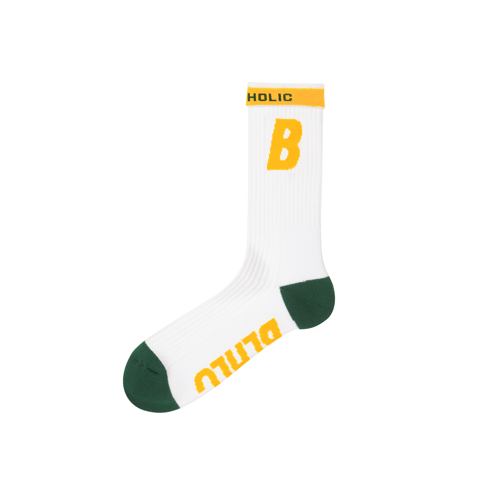 ballaholicオンラインショップ / B Socks (white/yellow/dark green)