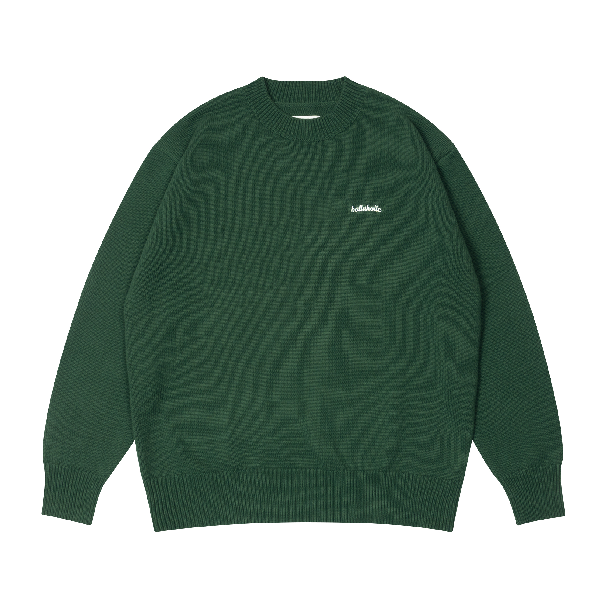 商品写真：Logo Cotton Knit Sweater (bottle green)