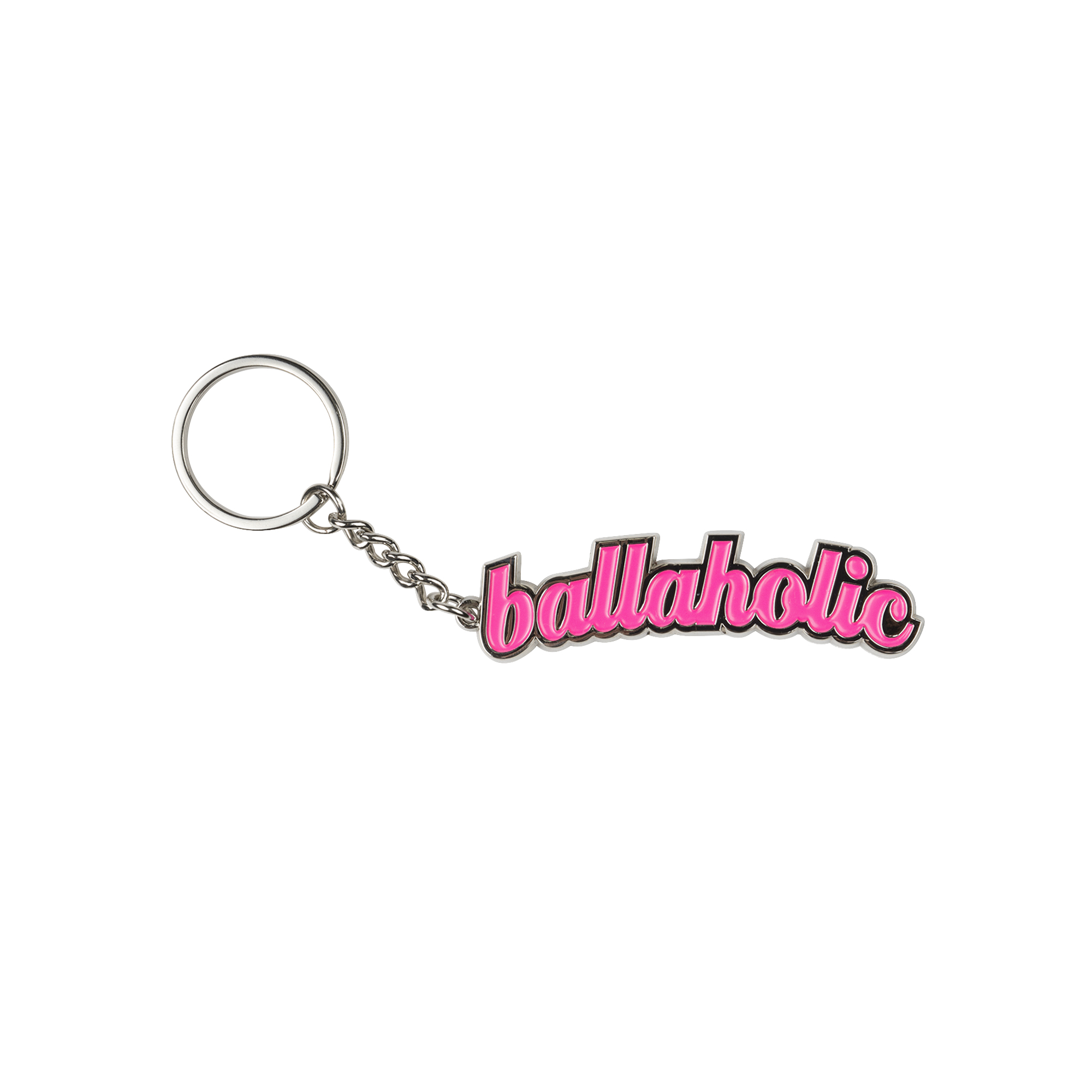 商品写真：Logo Keychain (silver/hot pink)